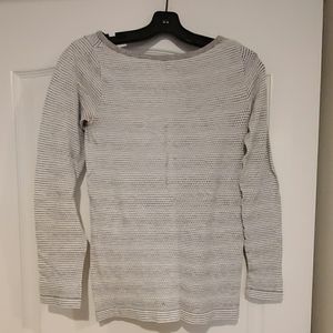 Athleta striped seamless eyelet top